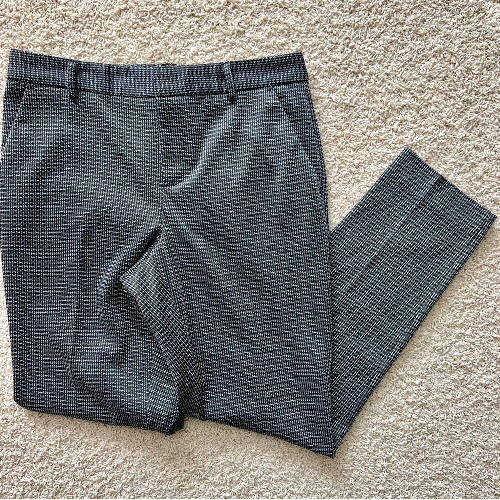 VINCE CAMUTO Straight Leg Dress Pants Slim Stretch Workwear Black White Size 4